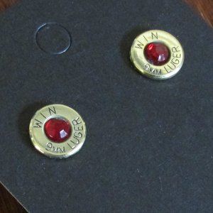 Gold Earrings made with 9MM Bullet Swarovski Cryst